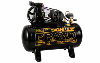 Compressor de ar profissional Schulz utilizado em serviços industriais e na locação de compressor de ar para obras e manutenção.